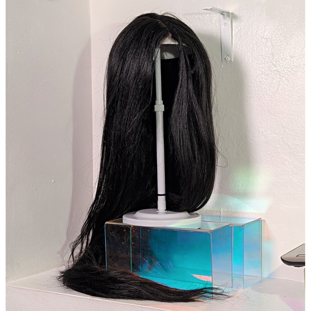 36" Black Straight Synthetic Wig Extra Long 3FT Long Hair Center Part Glam